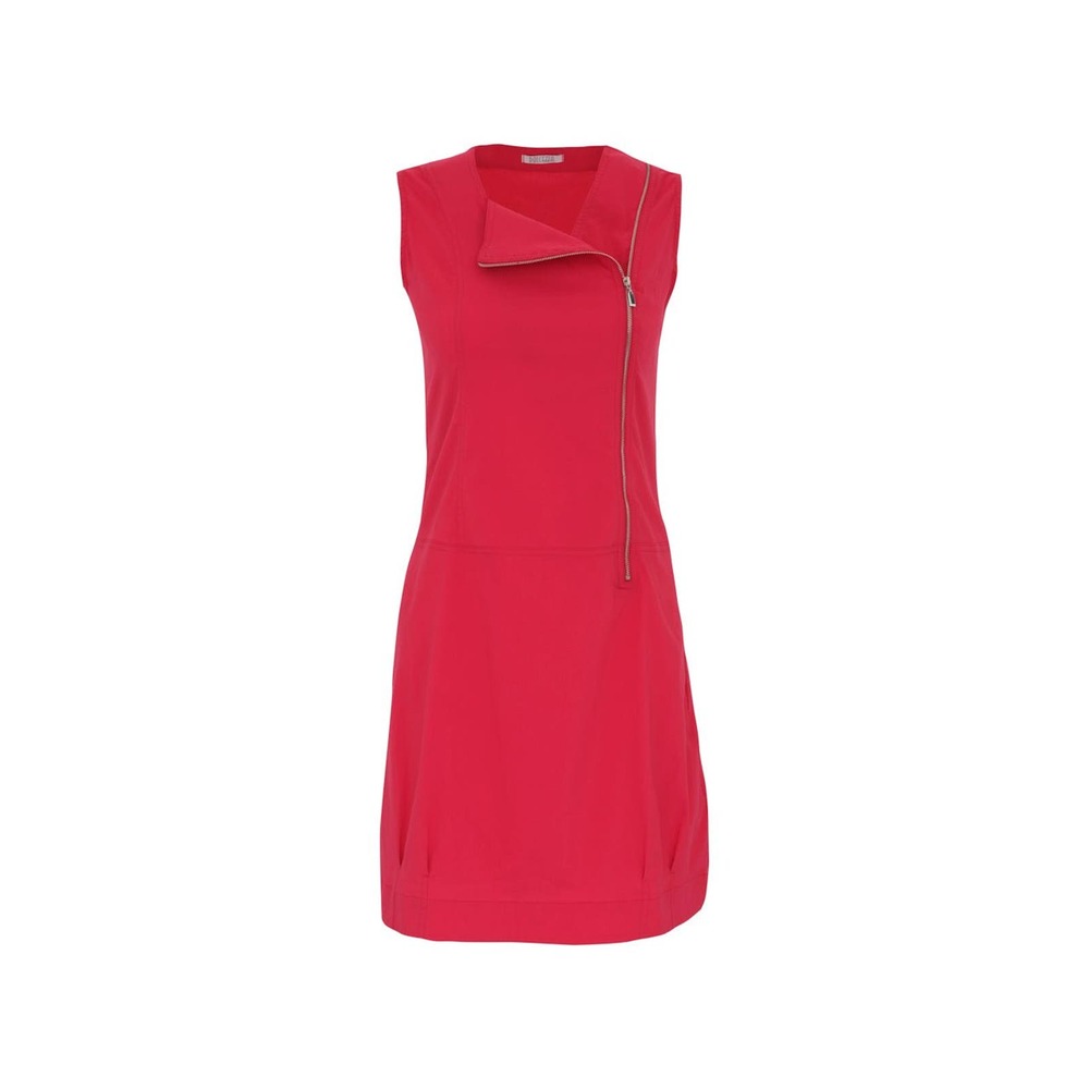Dolcezza Red Dress Size L Front Zipper Sleeveless Short Mini Dress NWT